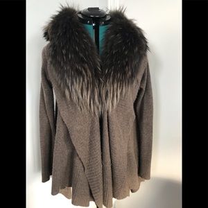 Alice & Olivia Sweater with fur collar!